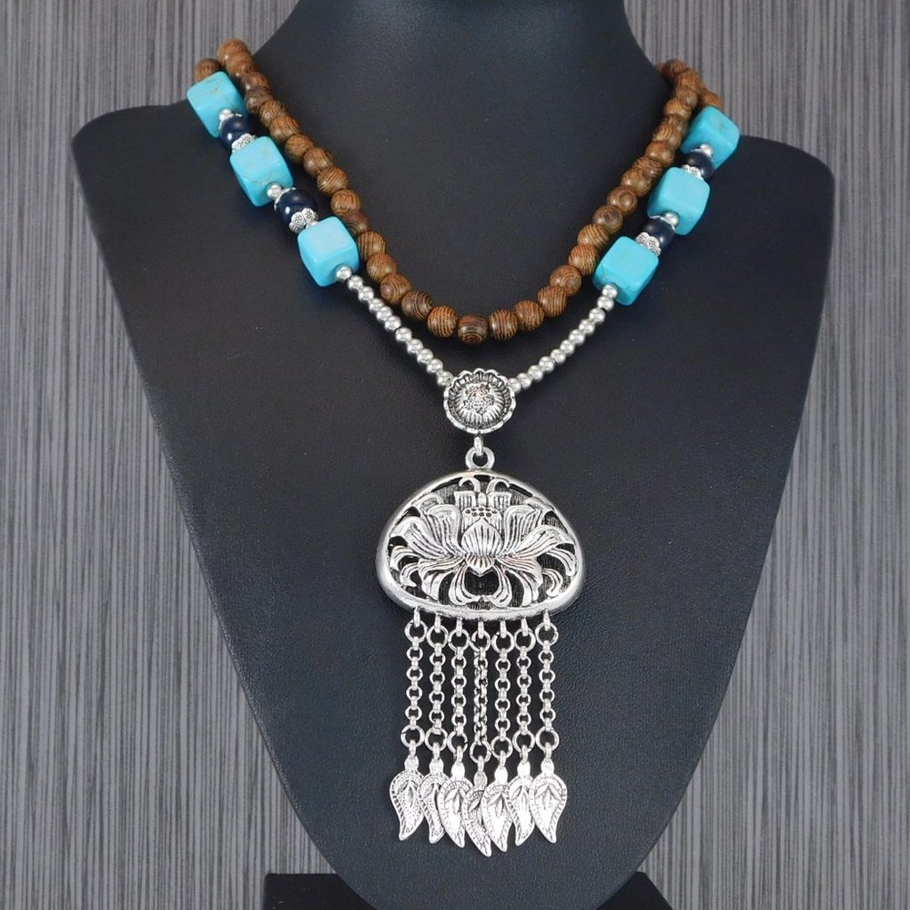 Long Mala Bead Necklace Boho Spiritual Jewelry